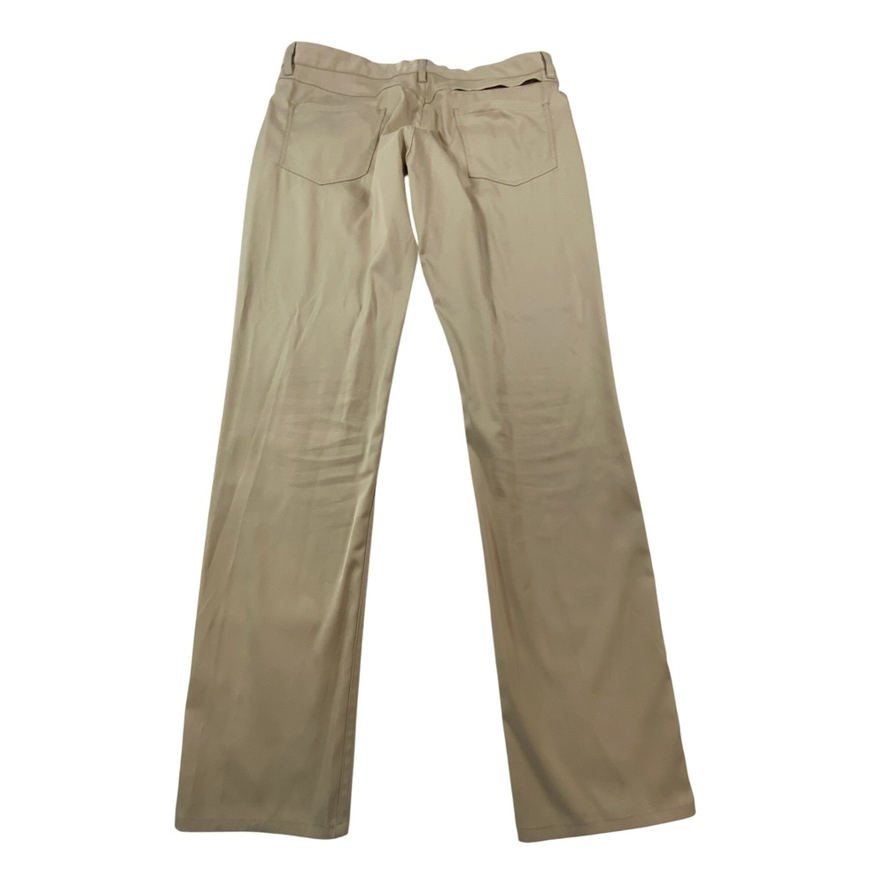 Brooks Brothers Mens 36x32 Performance 5-Pocket Pants Khaki Tan Stretch Straight - Picture 3 of 16